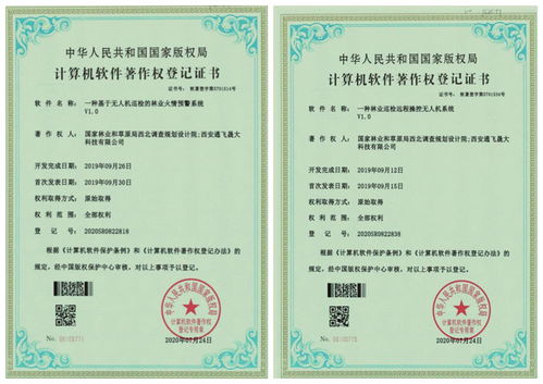 我院主持研发的两个无人机巡检系统软件获得计算机软件著作权登记证书